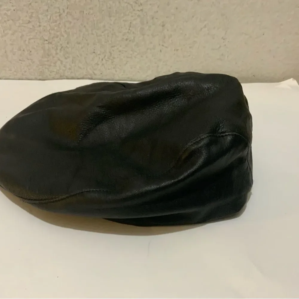 Wilson leather newsboy leather black hat Medium
